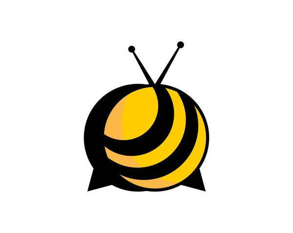 Piqûre Abeille Avec Logo Forme Chat Bulle — Image vectorielle