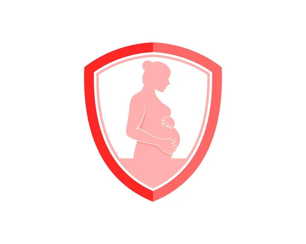 Ochranný Štít Těhotnými Ženami Uvnitř — Stockový vektor