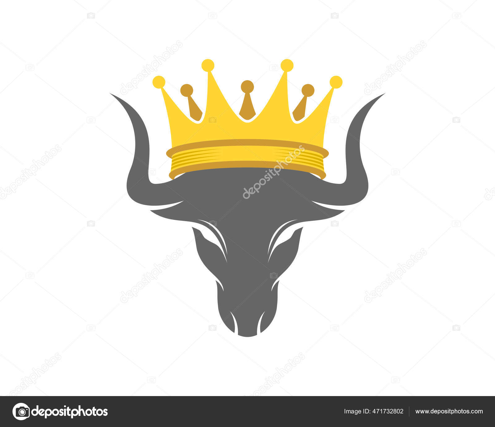 Bull Head King Crown Logo Stock Vector by ©skyace 471732802