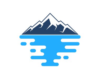 Nehir vektör logosuna sahip mavi dağ