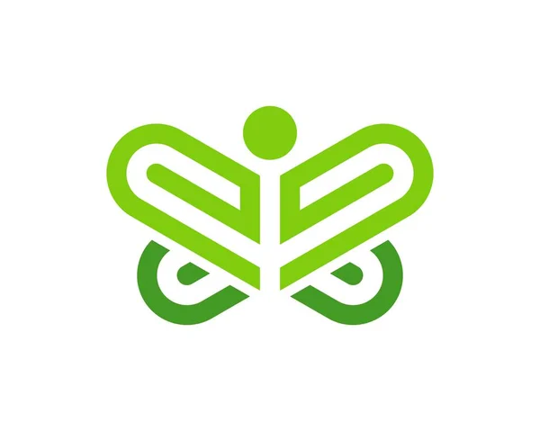 Forma Abstracta Con Color Verde Mariposa — Vector de stock