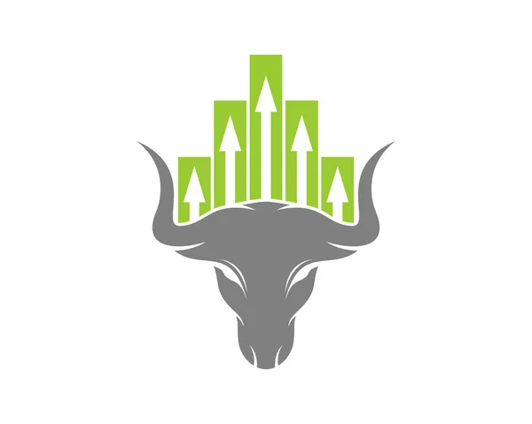 Bull Head Chart Growth Top — Stock Vector