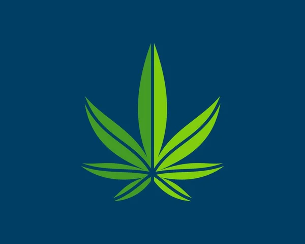 Abstract Cannabisblad Met Strepen — Stockvector