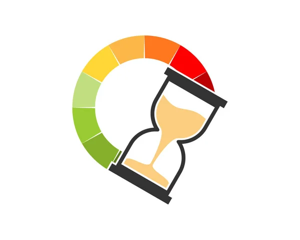 Sablier Avec Compteur Vitesse Sur Dessus — Image vectorielle