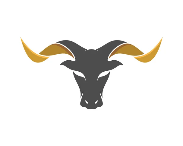 黄金のホーンベクトルイラストとヤギの頭 — ストックベクタ