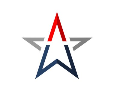 Yıldız şekli logosuna sahip soyut ok