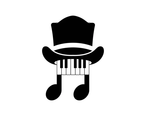 Tuts Pianoforte Con Cappello Mago — Vettoriale Stock