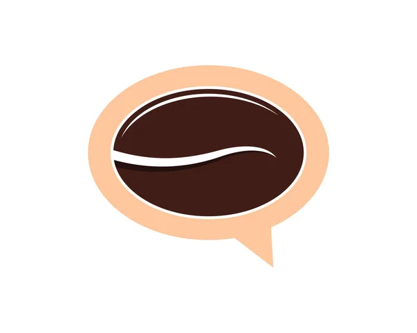 Kaffeebohnen Bubble Chat Logo — Stockvektor