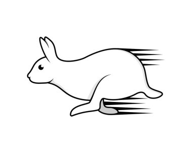 Koşan tavşan vektör illüstrasyon logosu