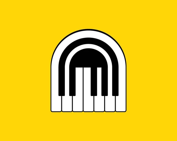 抽象的なN文字のような丸みを帯びたピアノ初期 — ストックベクタ