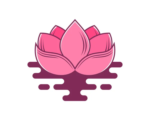 蓮の花ベクトルイラストロゴ — ストックベクタ