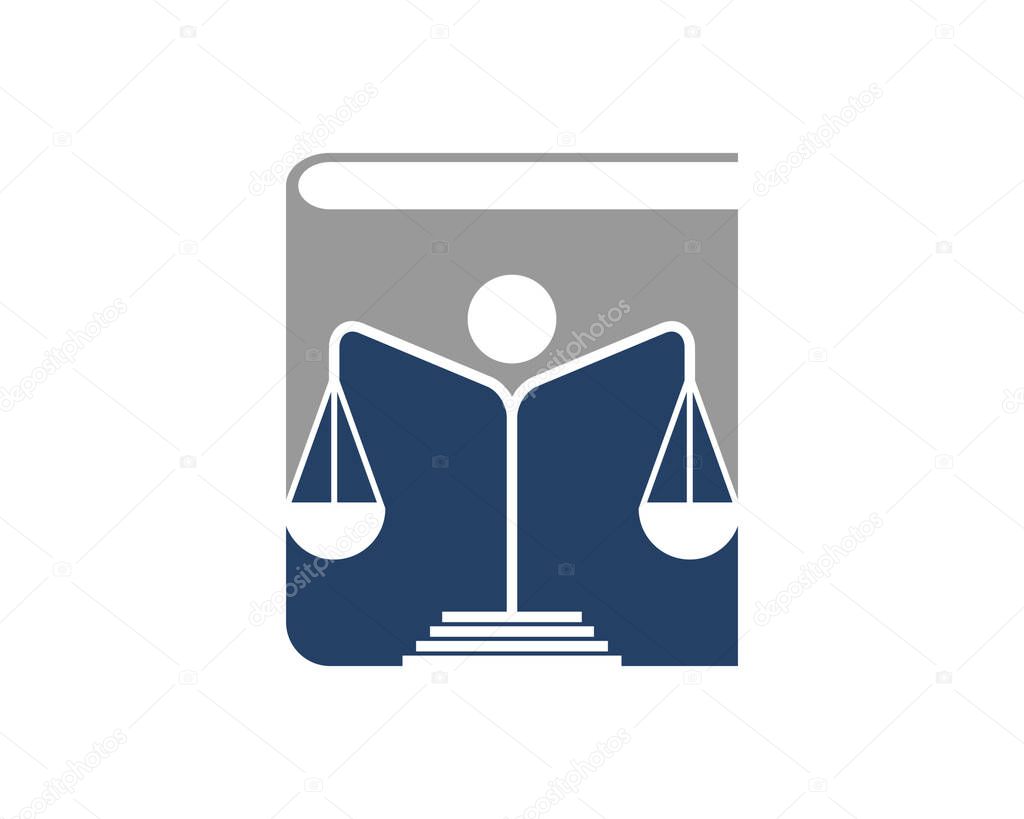 Scale balance law firm in the education book