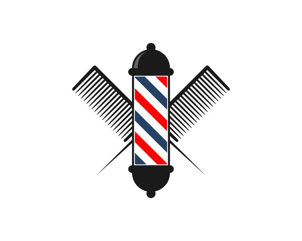 Barbershop Lamp Comb Crossed — Stock Vector