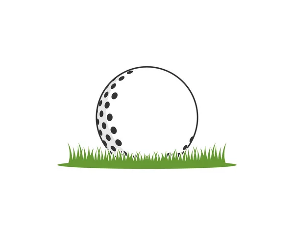 Golfboll Grönt Gräs Vektor Illustration — Stock vektor