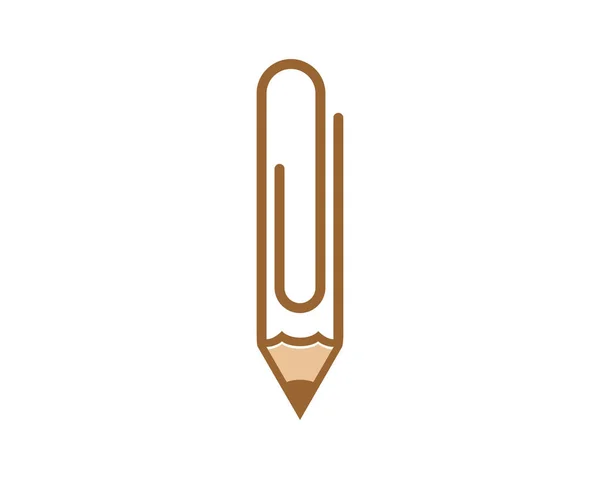 Ołówek Kombinowany Logo Spinki Papieru — Wektor stockowy