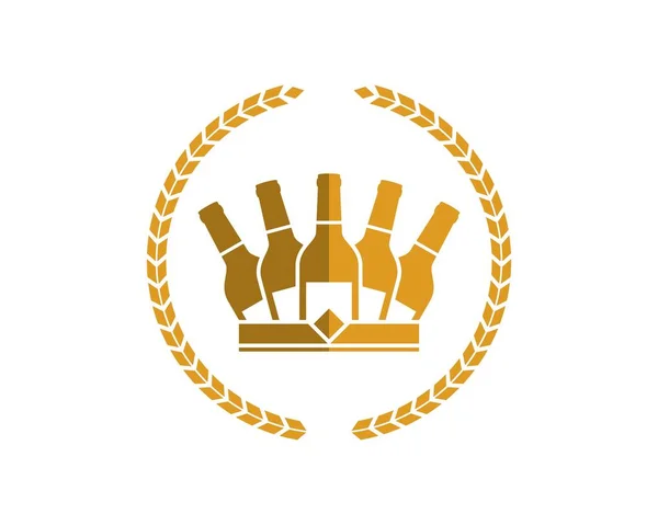Trigo Circular Com Vinho Coroa Luxo Interior — Vetor de Stock
