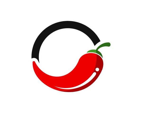 Forma Semicírculo Con Chile Rojo Picante — Vector de stock