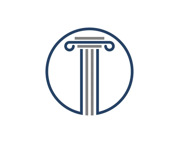 Pijler Advocatenkantoor Met Strepen Logo — Stockvector