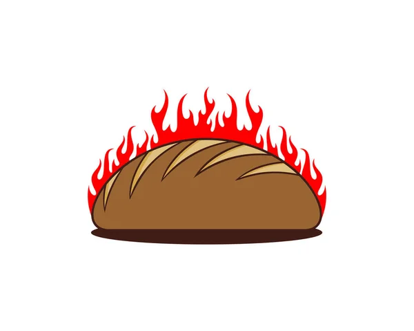 Brot Mit Feuerflamme Obendrauf — Stockvektor