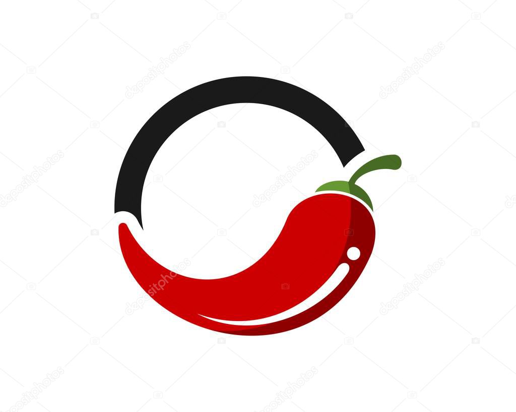 Half circle shape with hot and red chili