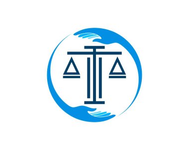 İçinde soyut hukuk ölçeği olan dairesel el bakımı