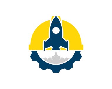 İçinde mekanik teçhizat ve roket fırlatma olan güvenlik kaskı