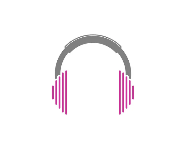 Słuchawka Logo Fali Dźwiękowej — Wektor stockowy