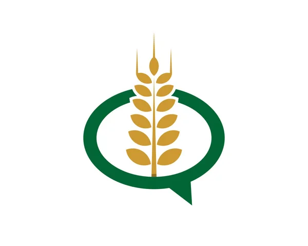 Farma Pszenicy Wewnątrz Logo Czatu Bańki — Wektor stockowy