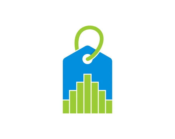 Etiqueta Preço Com Crescimento Gráfico Meio — Vetor de Stock