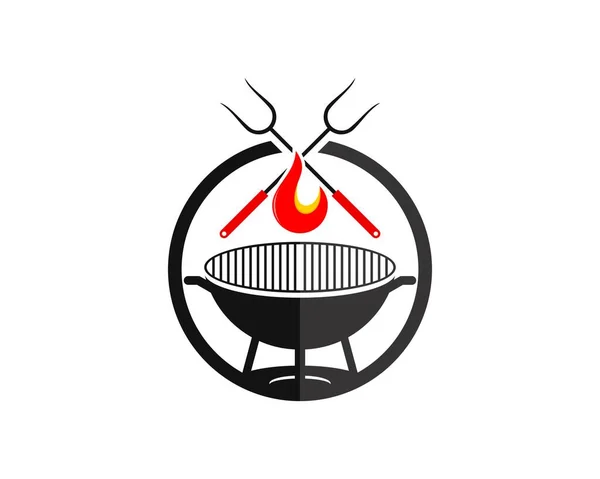 Kreisförmig Mit Grill Und Feuer Inneren — Stockvektor