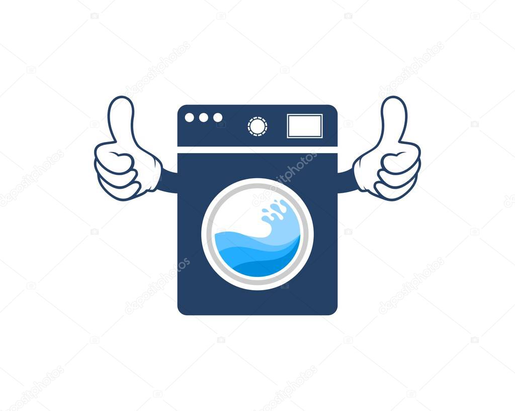 Modern washing machine with OK hand
