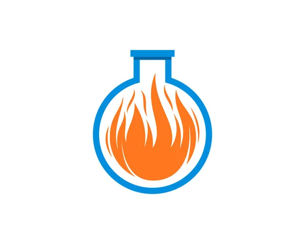 Feuerflamme Labor Reagenzglas — Stockvektor
