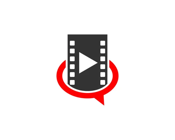 Film Bobine Intérieur Bulle Chat Logo — Image vectorielle