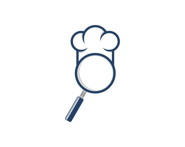 Aşçı Şapkası Logosuyla Büyüteç — Stok Vektör