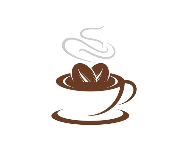 Tweeling Koffiebonen Kop Koffie — Stockvector