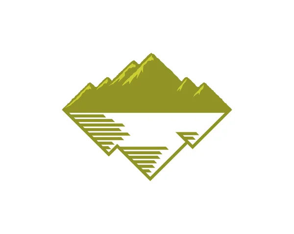 Montaña Verde Con Línea Montaña Debajo — Vector de stock