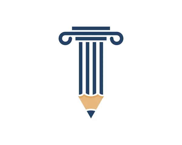 Ołówek Kombinowany Logo Kształtu Filaru — Wektor stockowy