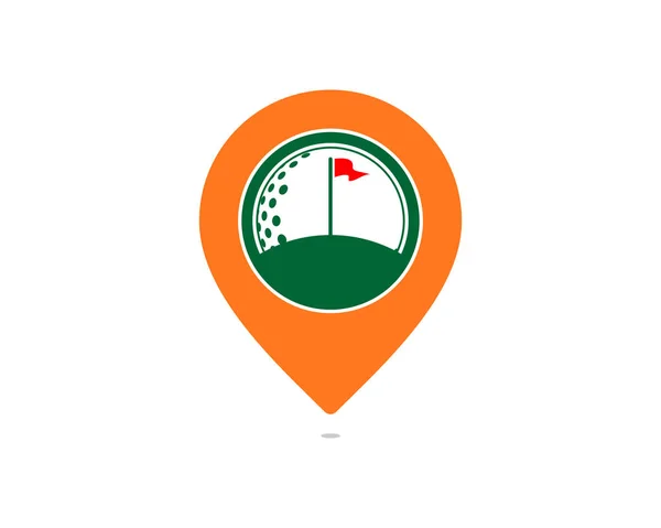 Campo Golfe Logotipo Localização Ponto —  Vetores de Stock