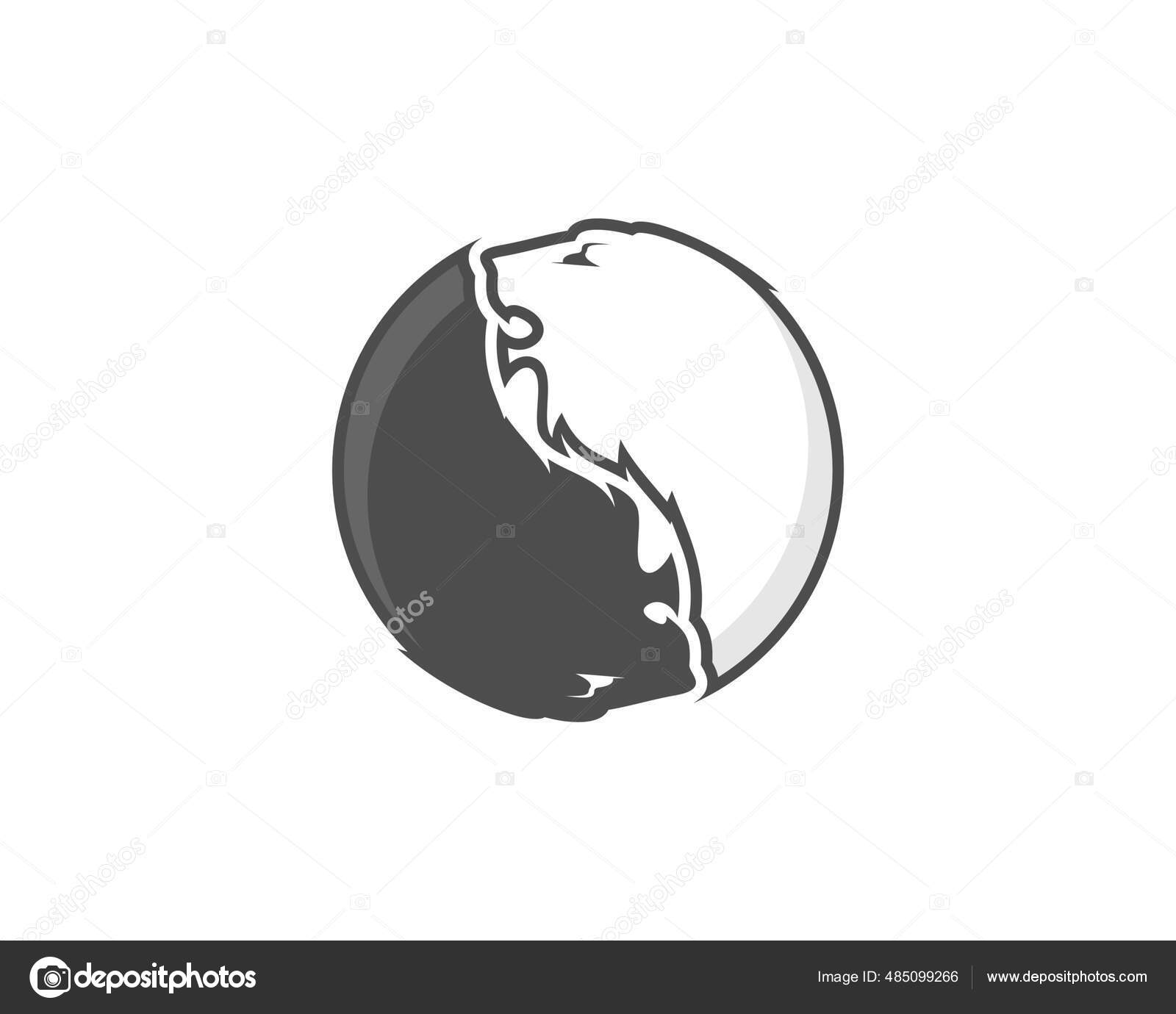 Cute Abstract Yin Yang Sign Two Stock Vector (Royalty Free