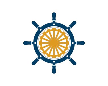 İçinde su değirmeni olan gemi direksiyonu.