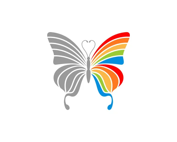 Mariposa Voladora Con Logo Color Espectro — Vector de stock