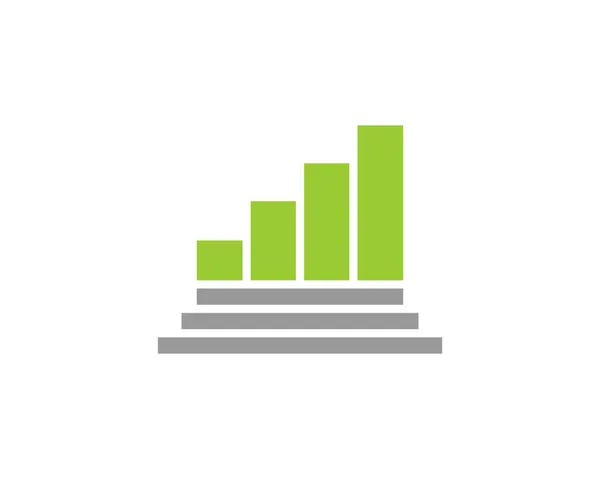 Chart Wachstum Auf Der Treppe Logo — Stockvektor