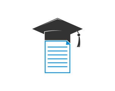 Mezuniyet şapkası logosu olan belge