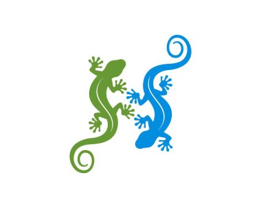 Yeşil ve mavi renkli ikiz kertenkele.