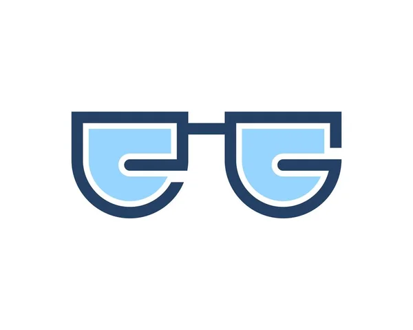 Óculos Geek Simples Com Letra Inicial — Vetor de Stock