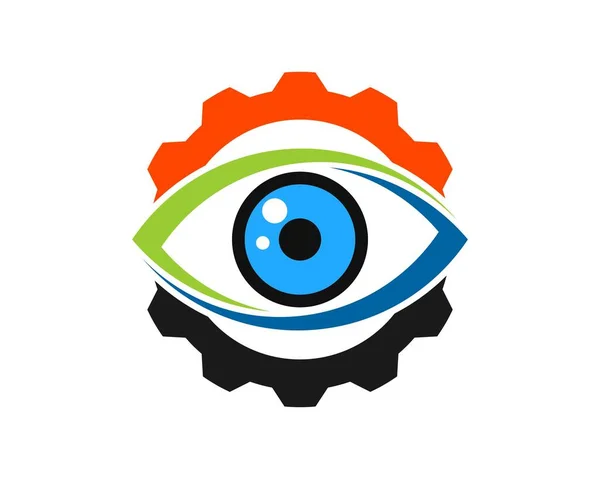 Equipo Mecánico Con Cuidado Ocular Saludable Interior — Vector de stock