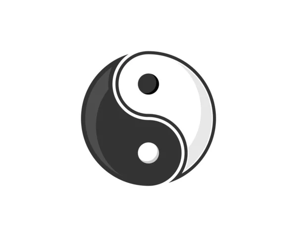 Symbol Yin Yang Monochromatyczny Logo — Wektor stockowy