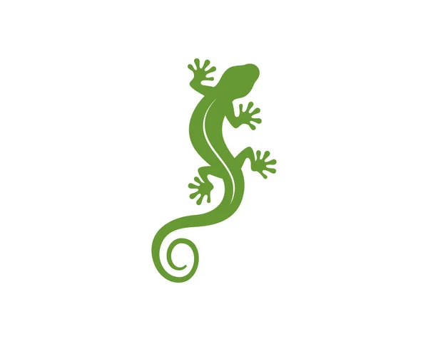 Gecko Verde Vector Logotipo Ilustración — Archivo Imágenes Vectoriales