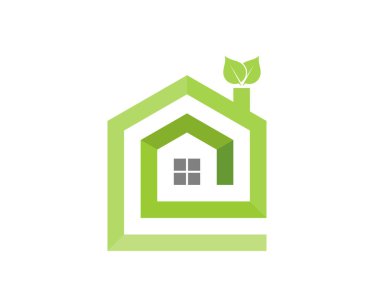 Doğa yapraklı soyut yeşil ev