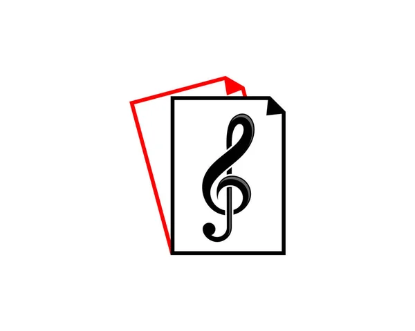 Nota Muzyczna Clef Logo Dokumentu — Wektor stockowy